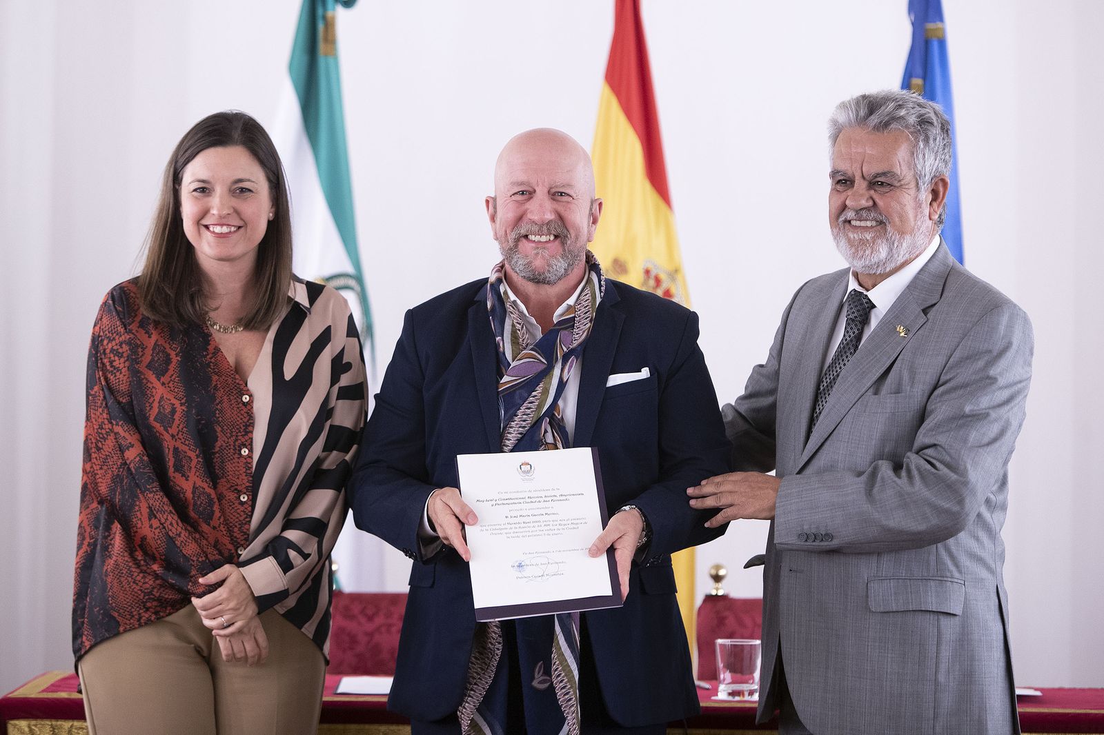 El Heraldo Real, José María Merino, durante la recepción celebrada en el Castillo.