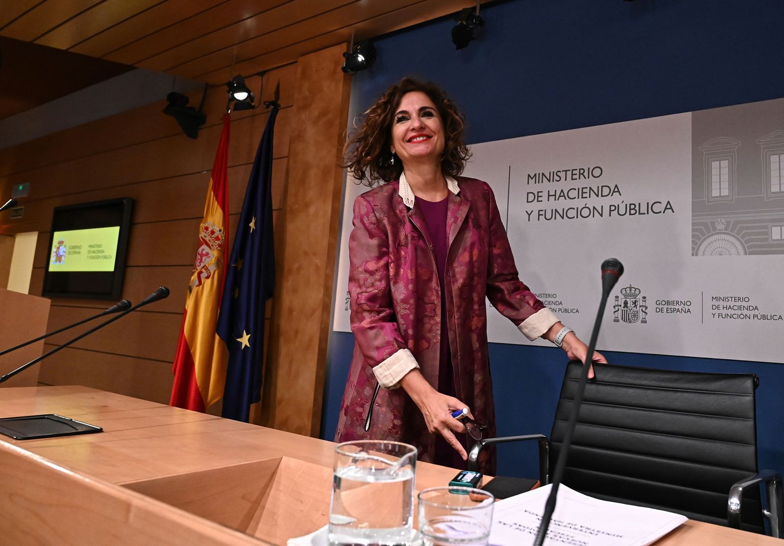 María Jesús Montero, ministra de Hacienda, en rueda de prensa este jueves para presentar los cambios fiscales del Gobierno