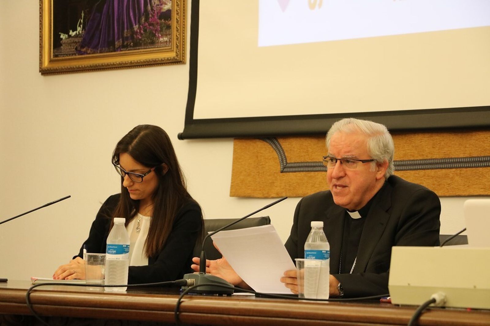 Monseñor José Ángel Saiz esta mañana en rueda de prensa