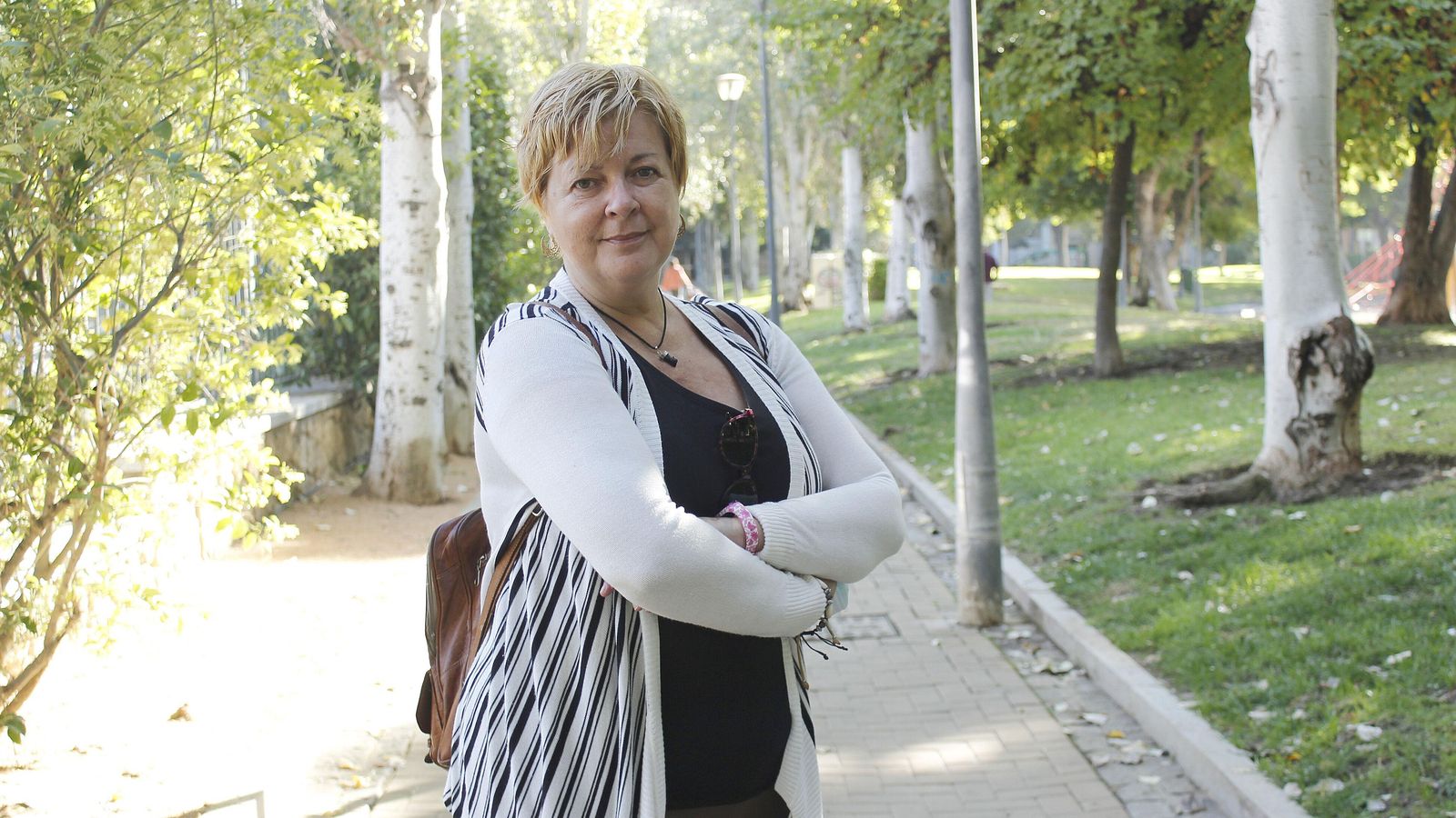 Ángeles Álvarez, en el parque Juan Carlos I.