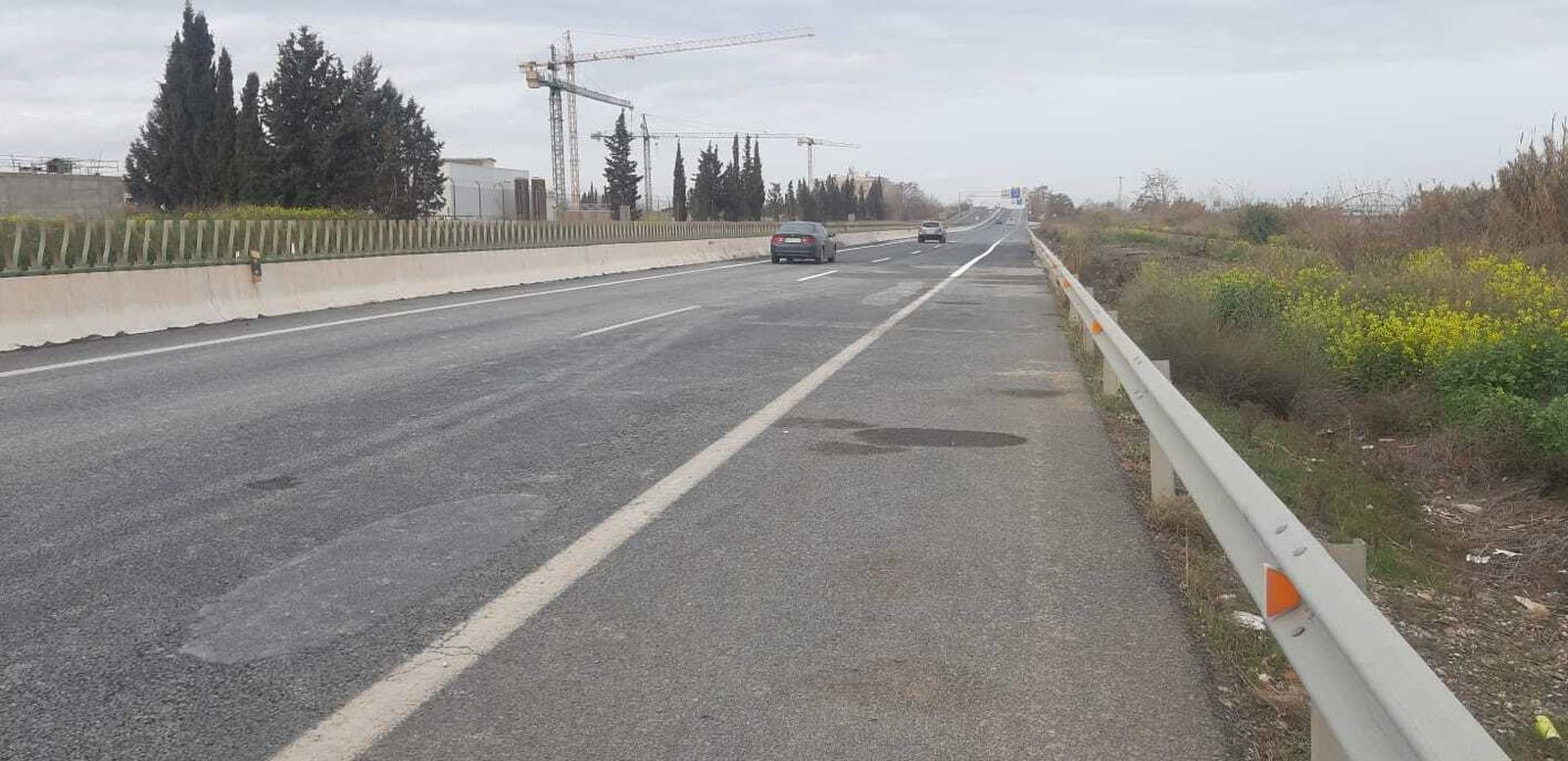 Vista de la zona arreglada en la A-92G en Santa Fe
