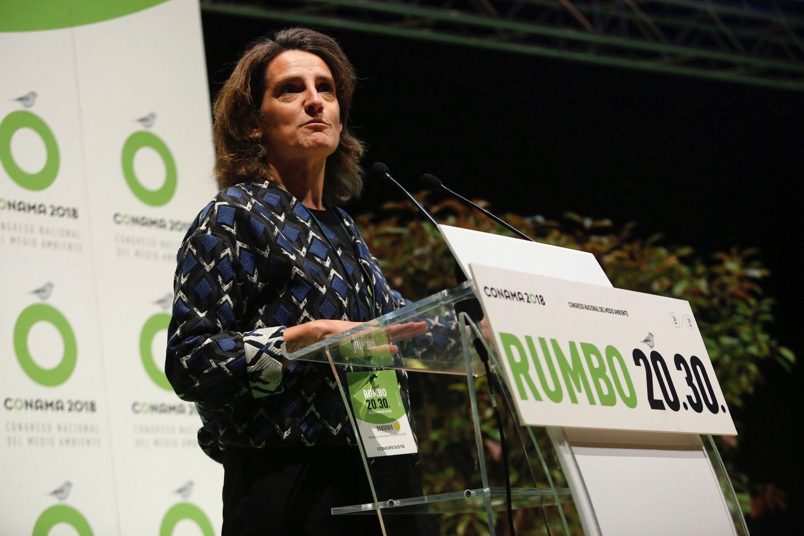 La ministra Teresa Ribera, hoy, en Madrid.