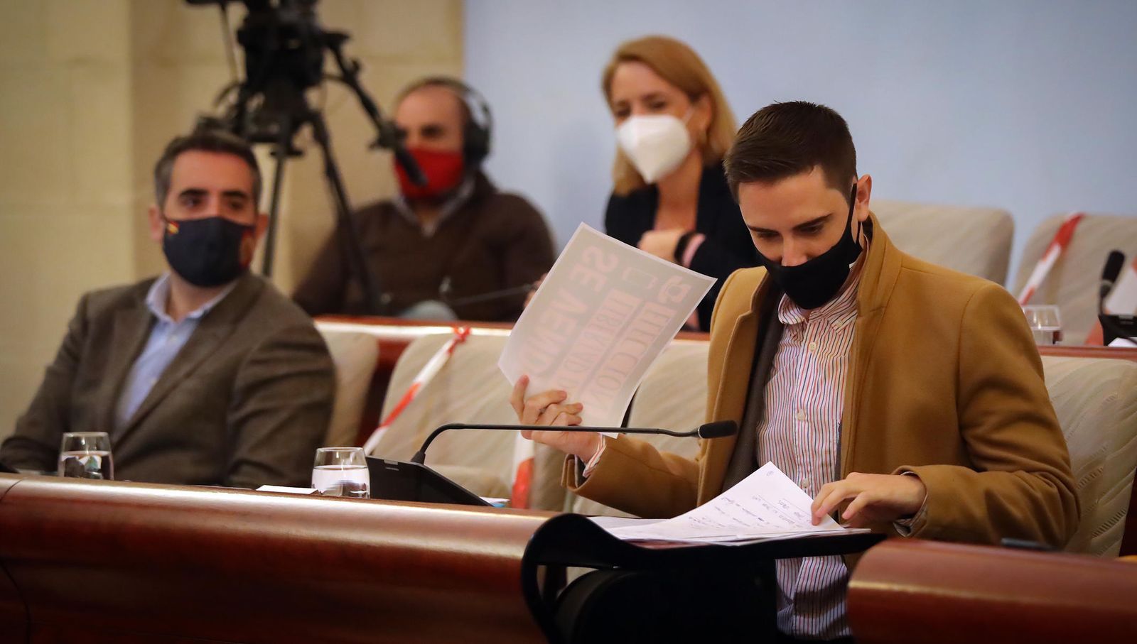 El concejal del PP Jaime Espinar durante el pleno celebrado semanas atrás.