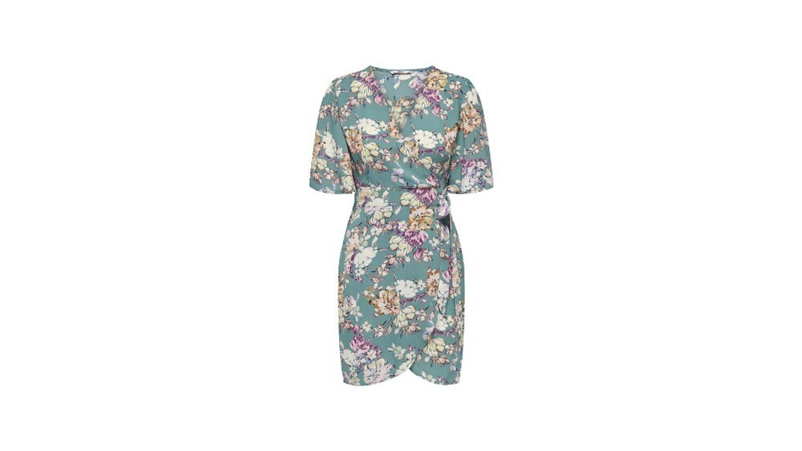 Vestido cruzado manga corta