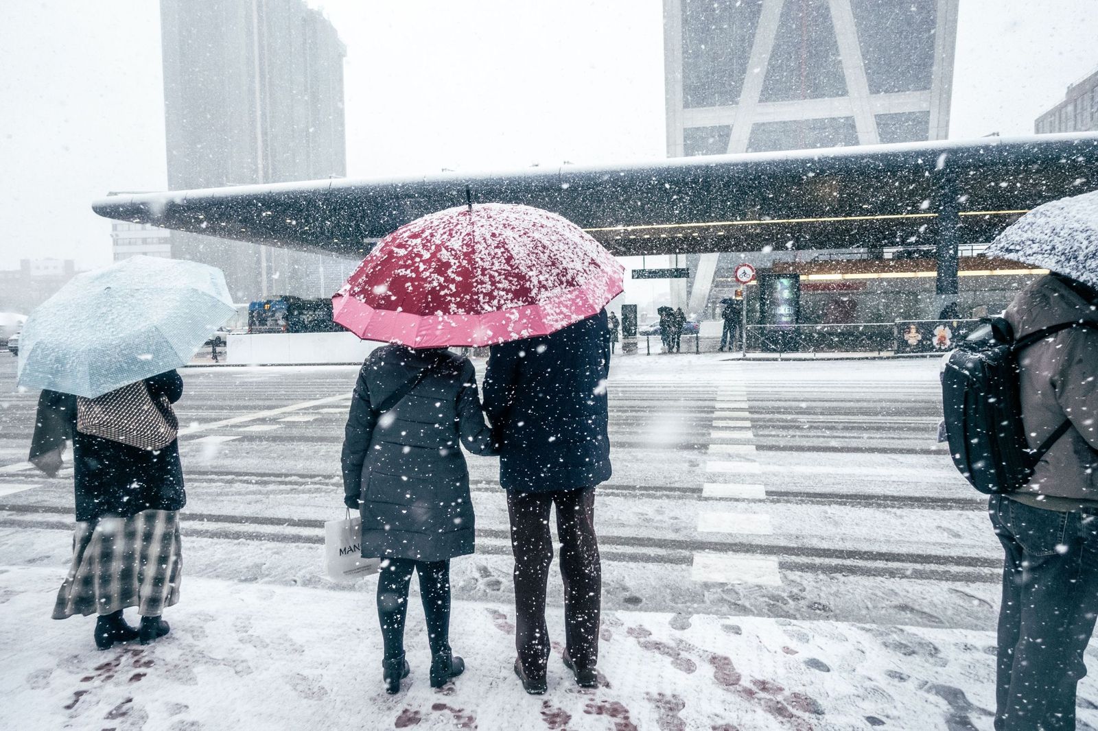 Imágenes de la nevada que ha dejado la borrasca Kristin en Madrid capital