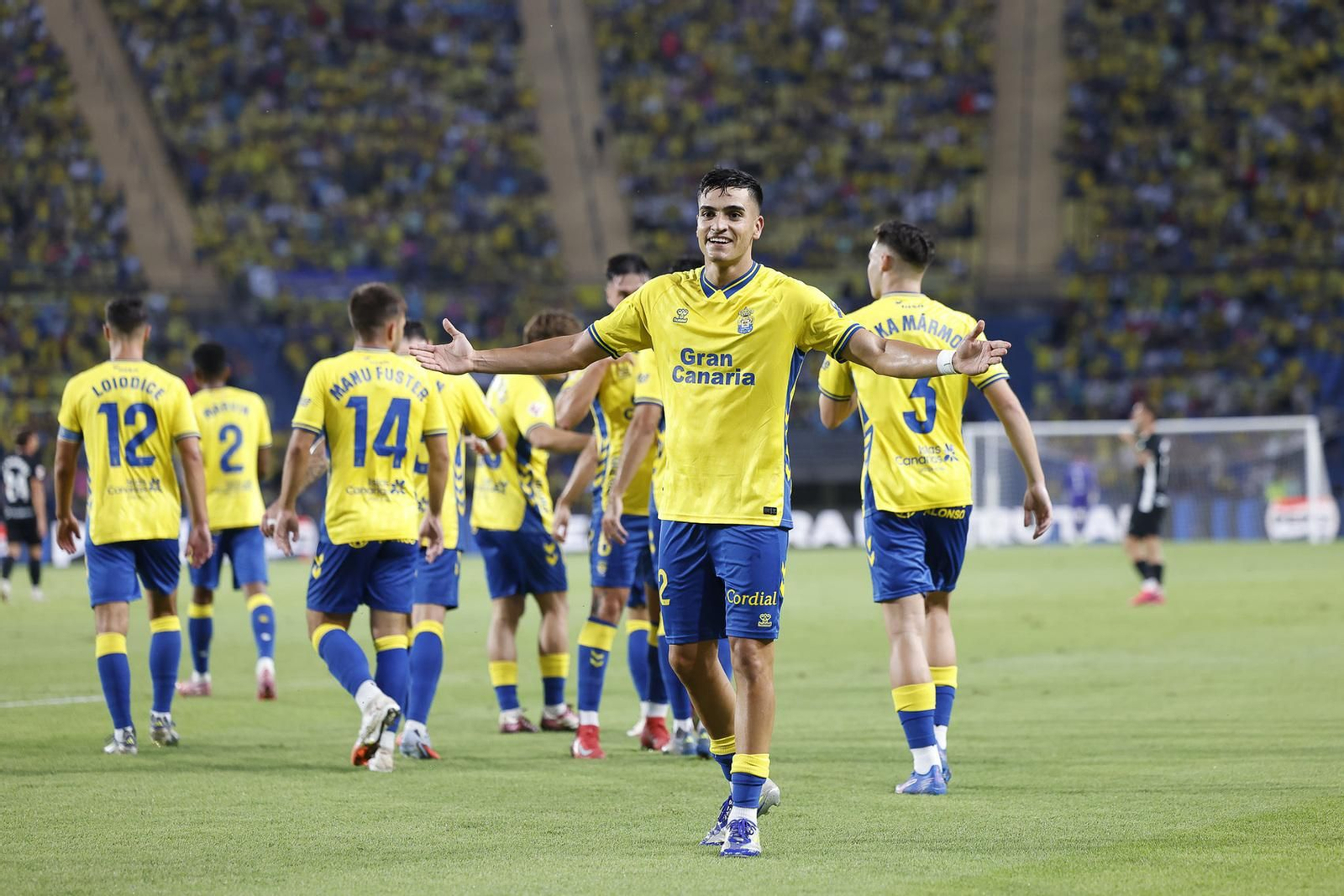 Ale García celebra su gol la jornada pasada con la UD Las Palmas