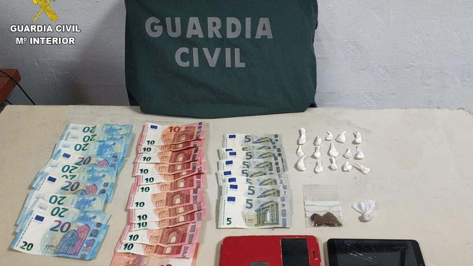 La droga incautada en Punta Umbría