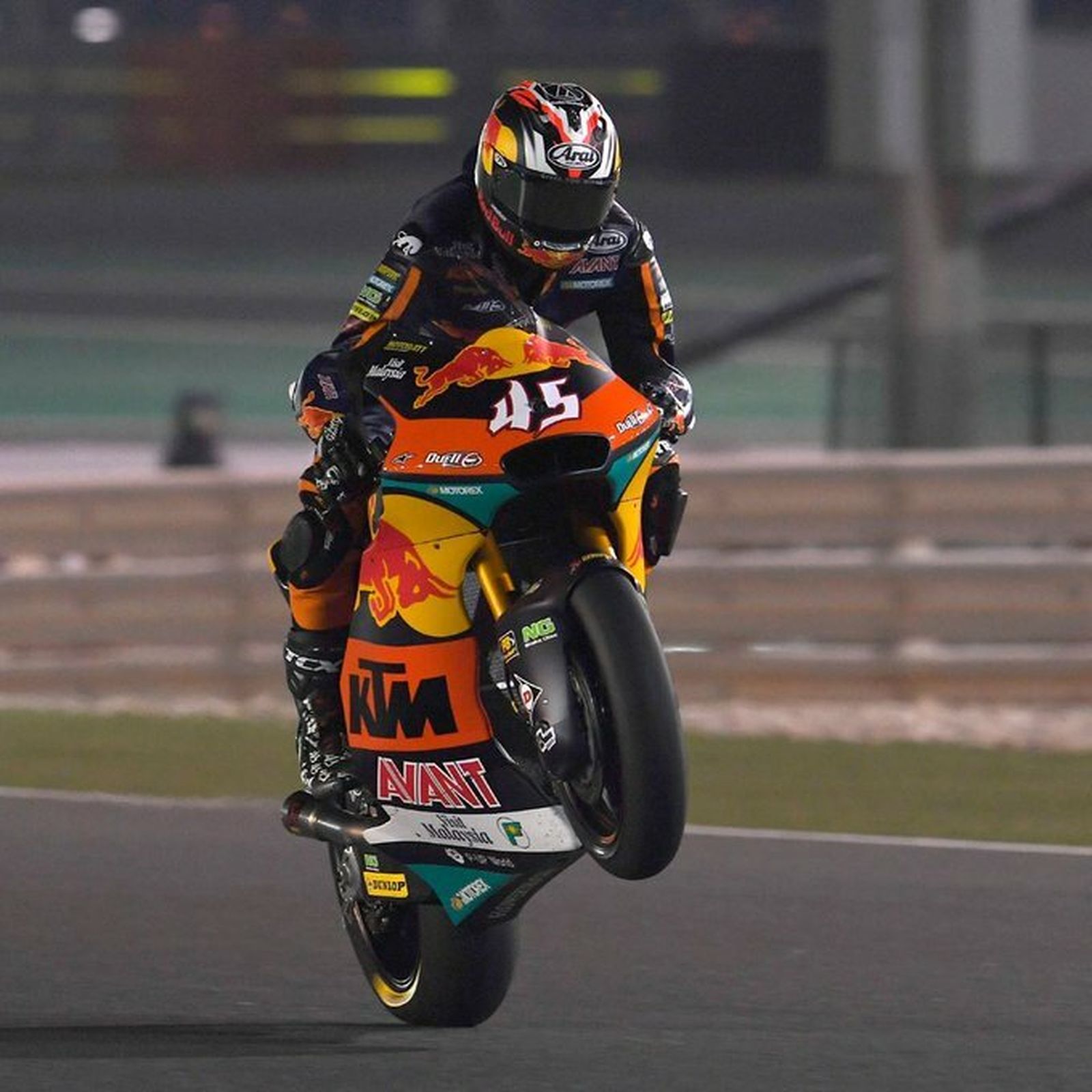 Nagashima, celebrando su victoria en el Gran Premio de Qatar.