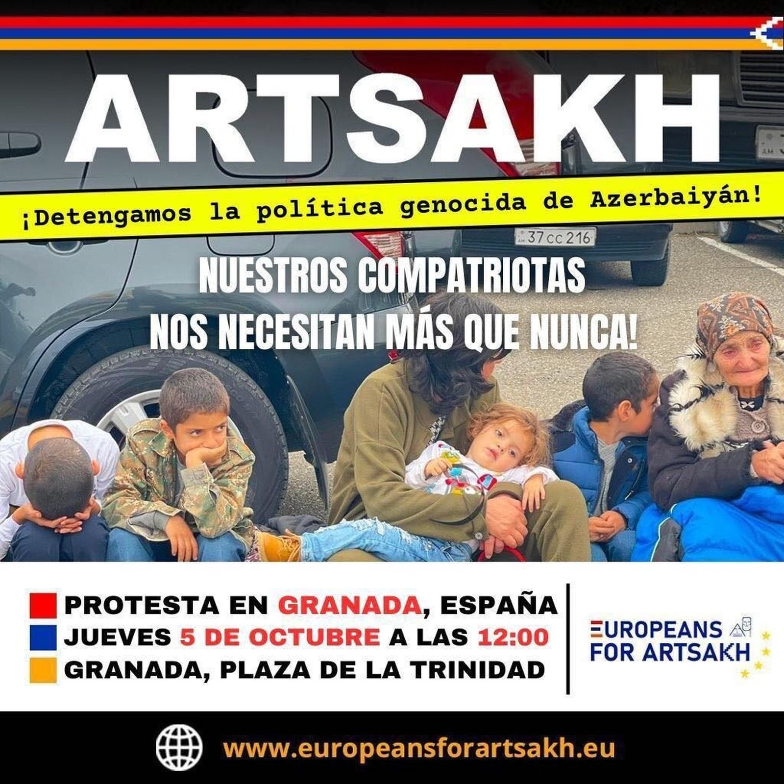 Cartel anunciador de la protesta en Granada