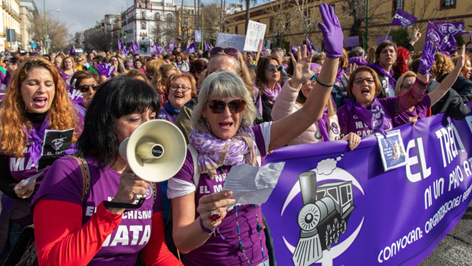 Manifestación feminista en Sevilla.