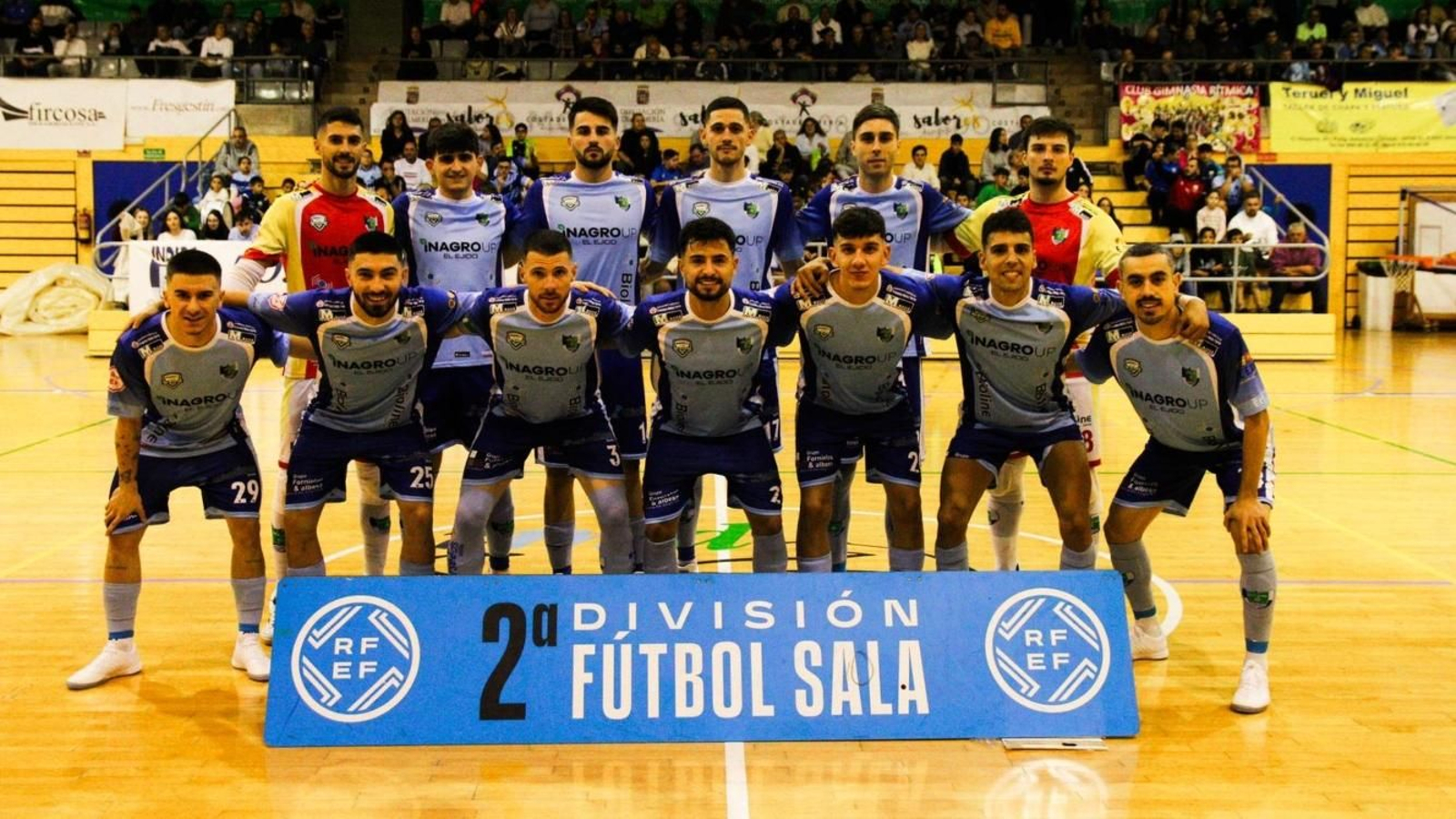 Equipo de El Ejido Futsal en el duelo contra los ibicencos.