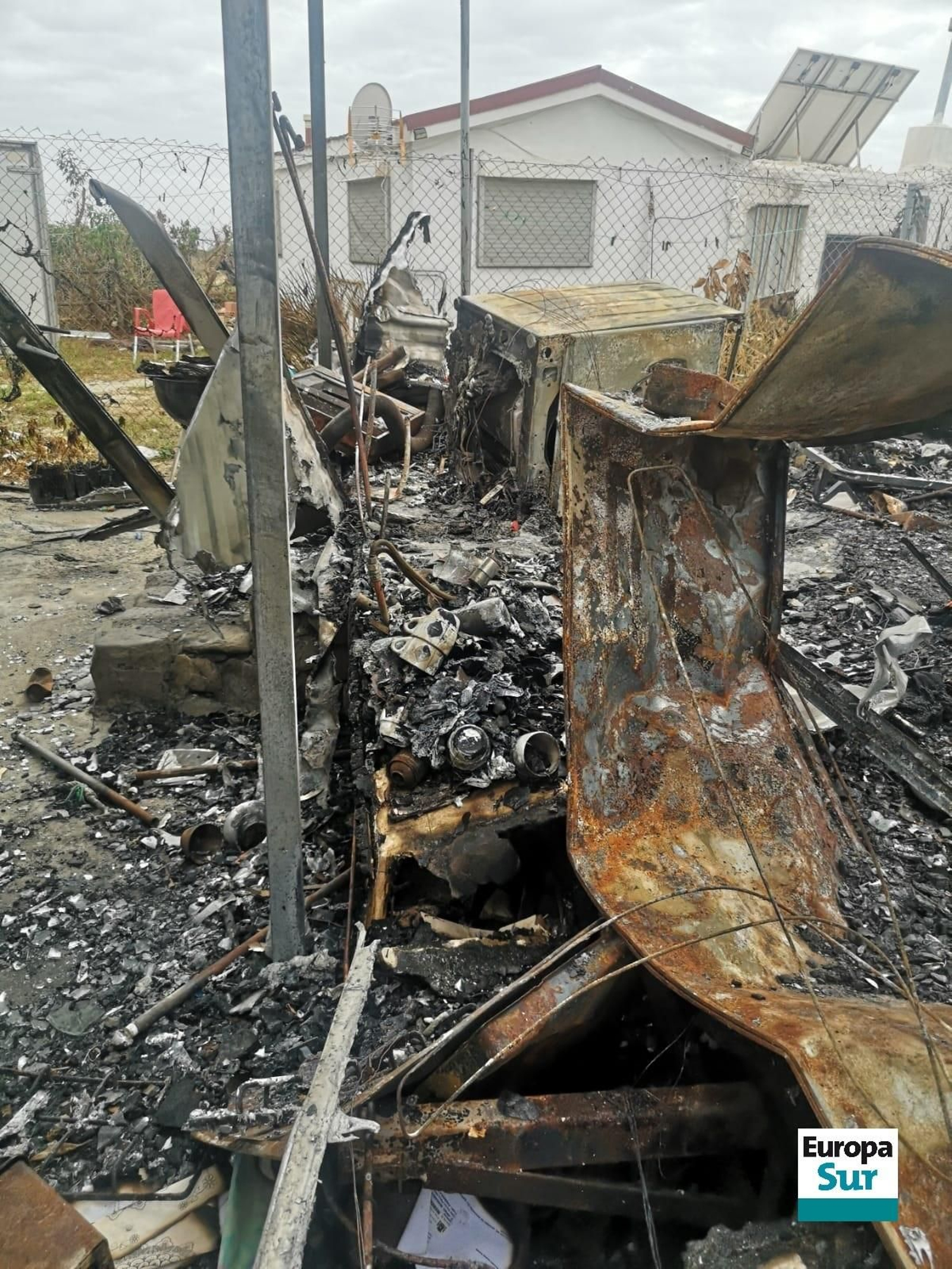 Estado en el que quedó la vivienda tras el incendio.
