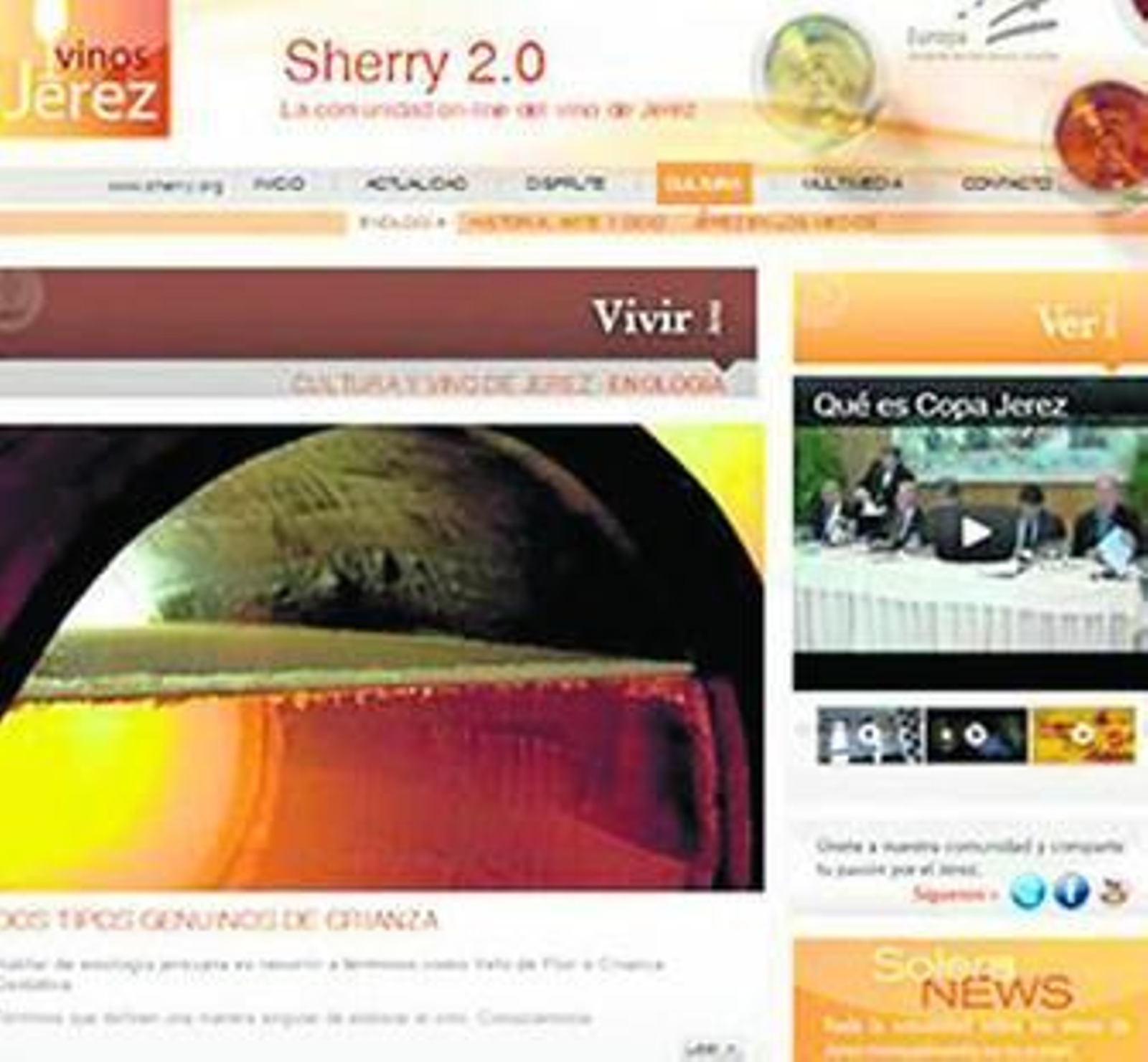 Sherry 2.0, el nuevo espacio 'on-line' de divulgación puesto en marcha por el Consejo Regulador.