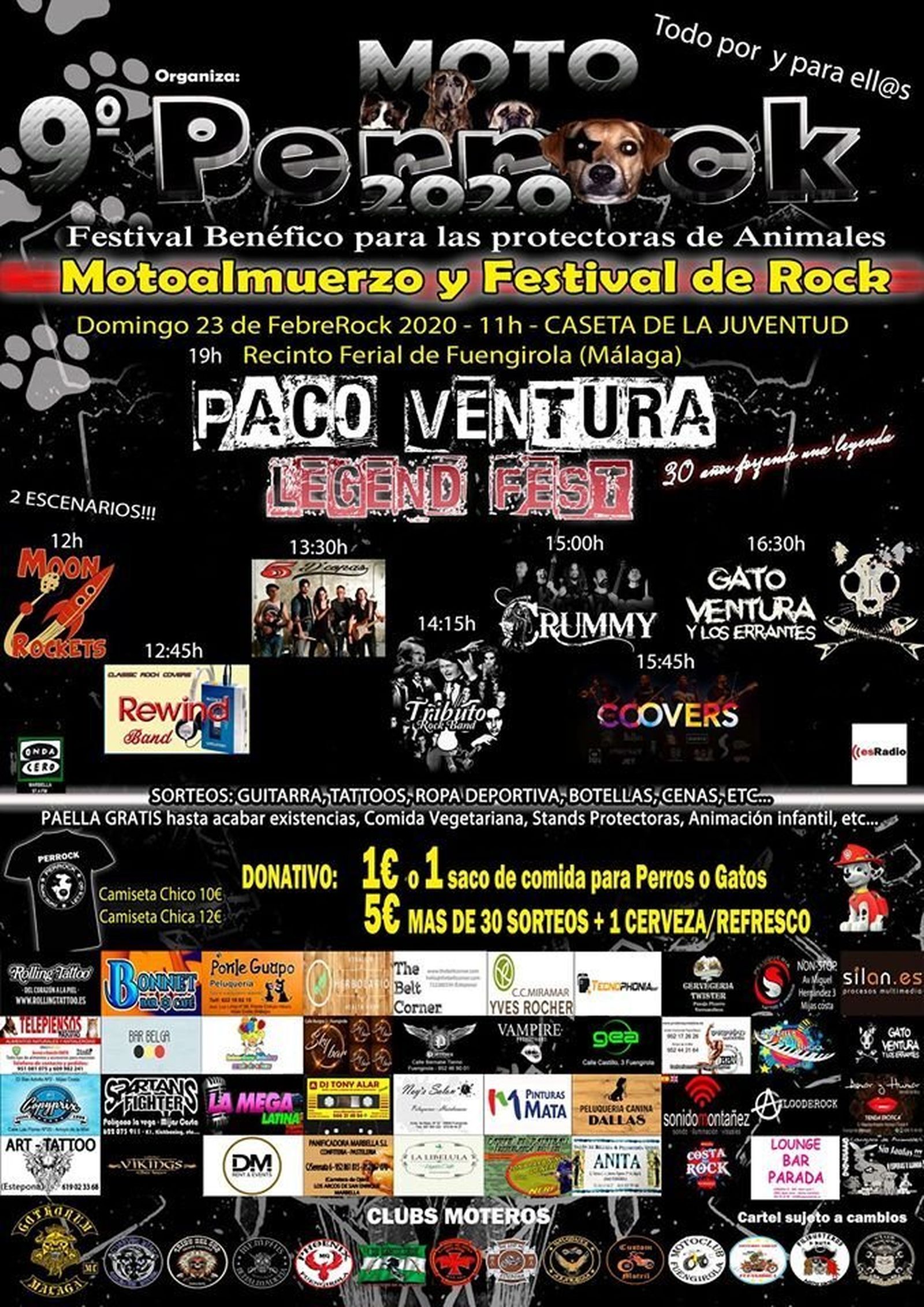 Fuengirola celebra el día 12 un nueva edición del Festival Perrock a beneficio de las protectoras de animales