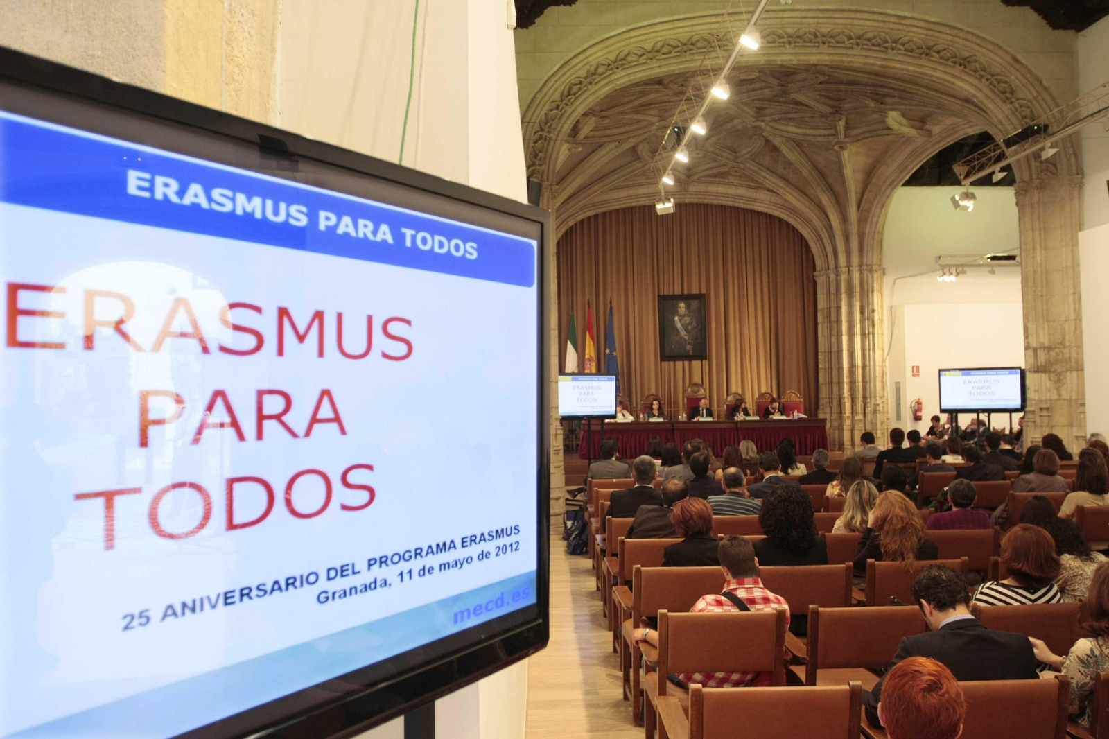 Imagen de archivo de la celebración del 25 aniversario del programa Erasmus en el Hospital Real.