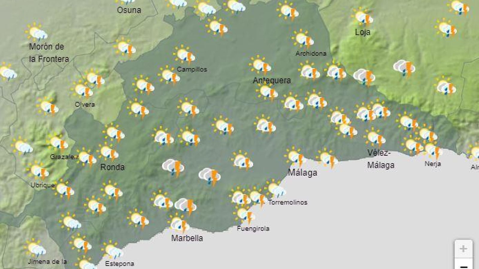 Previsión del tiempo en Málaga para el lunes 29 de abril.
