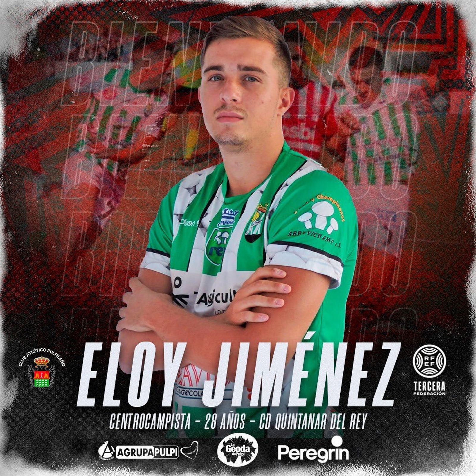 Cartel con el que el Pulpileño anunciaba la incorporación del centrocampista Eloy Jiménez.