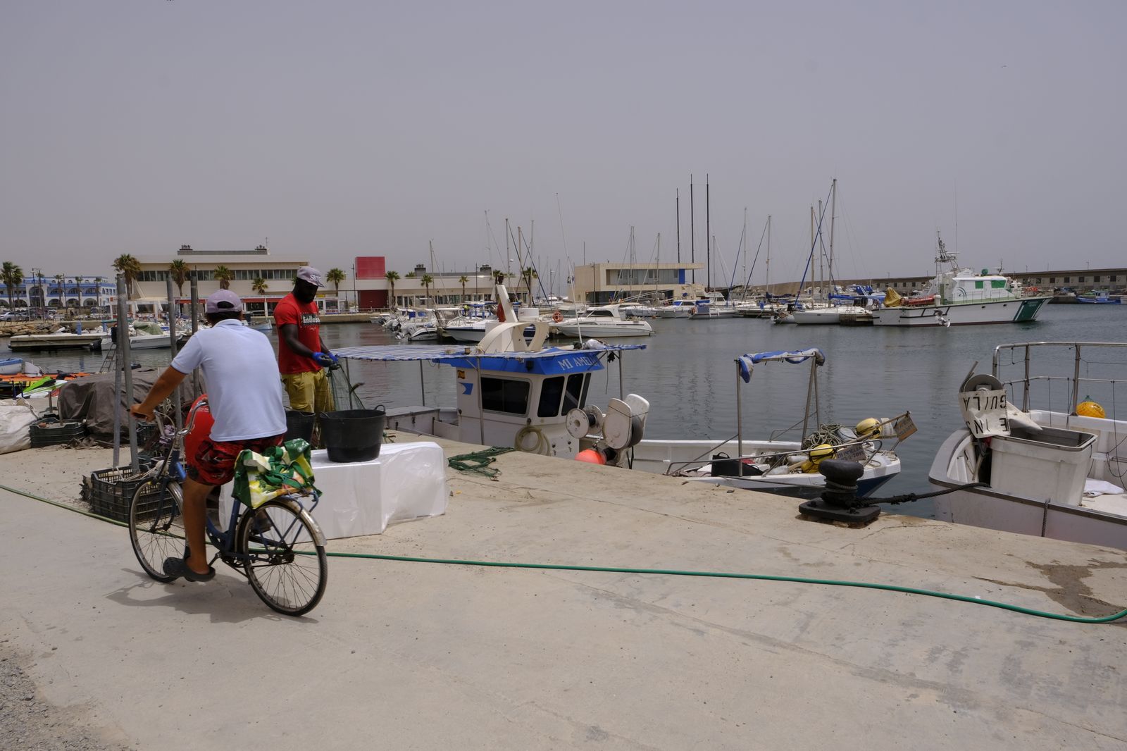 Primera piedra de la nueva lonja del Puerto Pesquero de Roquetas de Mar