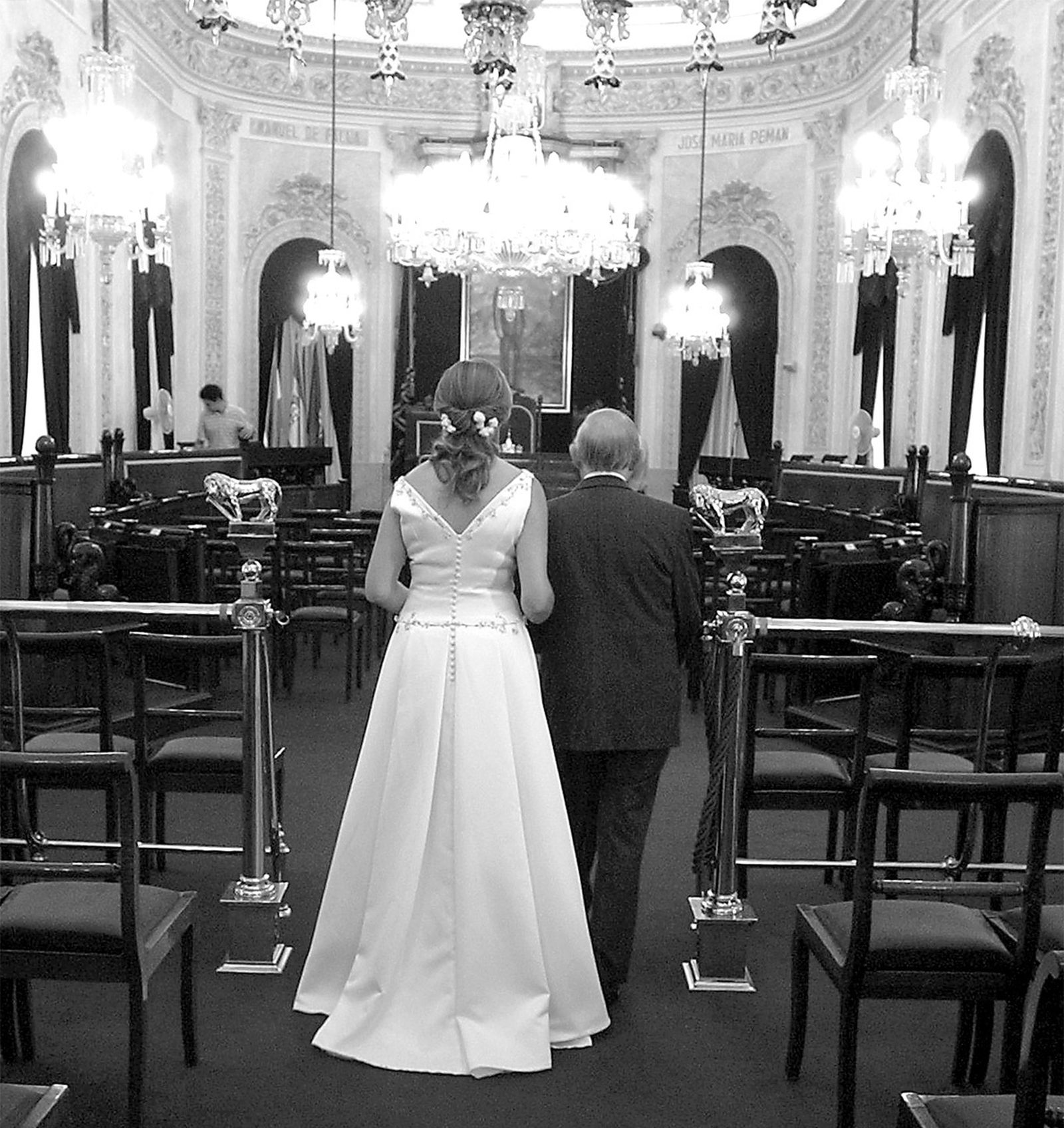 Una boda civil en el Ayuntamiento de Cádiz en 2002.
