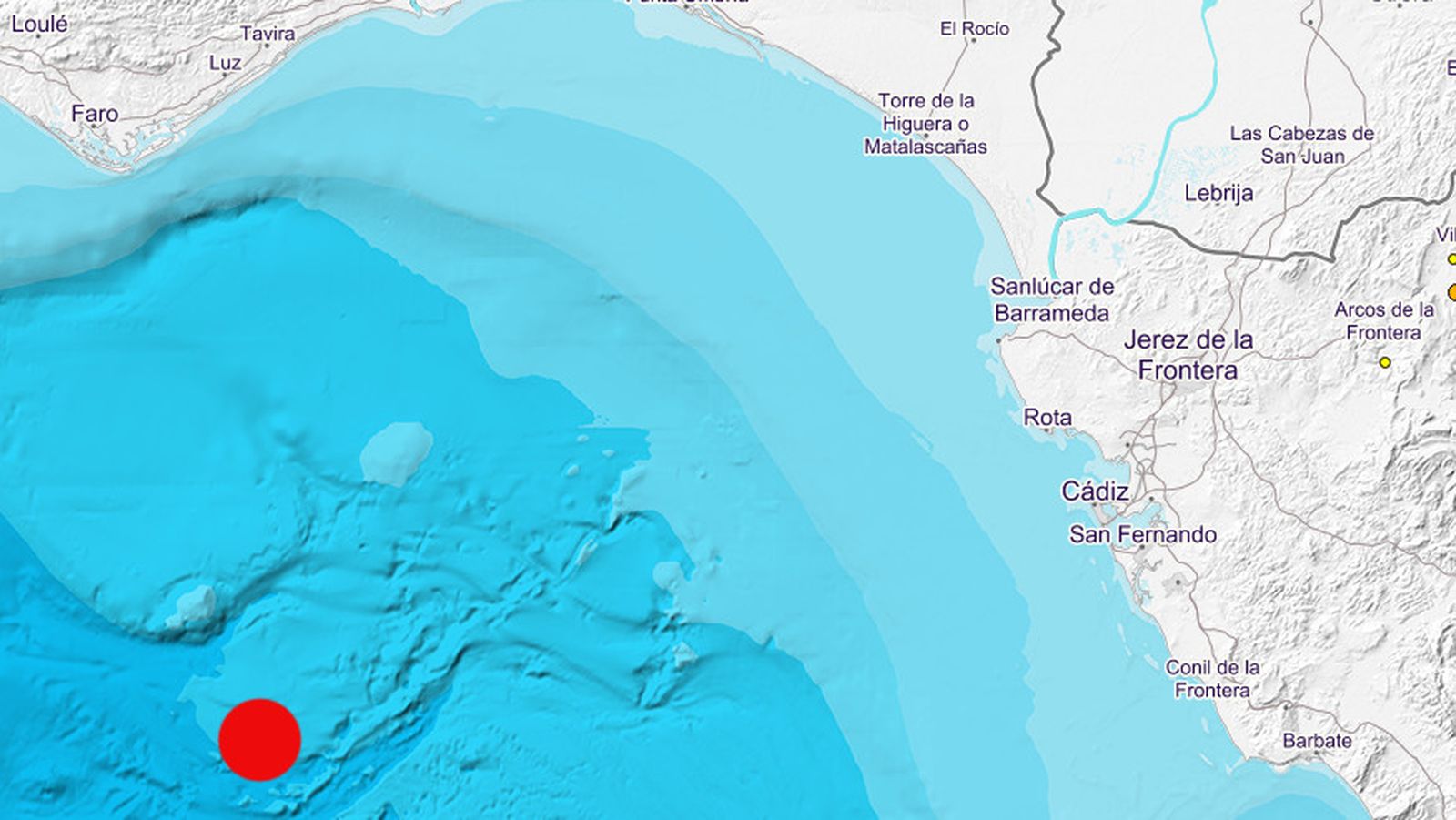 Zona del epicentro del terremoto.