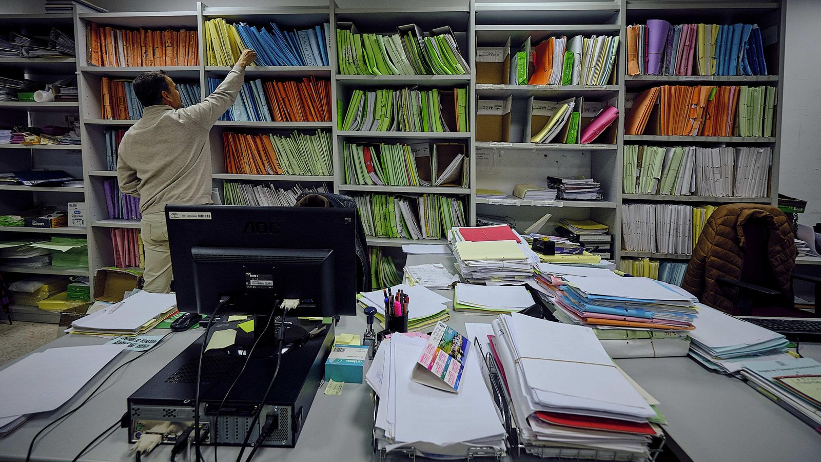 Numerosos expedientes en las dependencias judiciales.