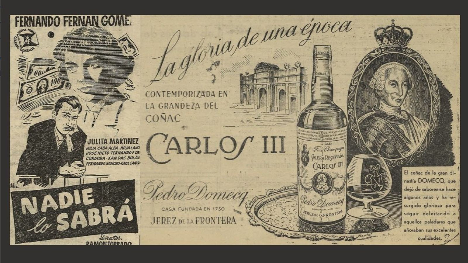 Cartel de la película ‘Nadie lo sabrá’ y publicidad de Carlos III.