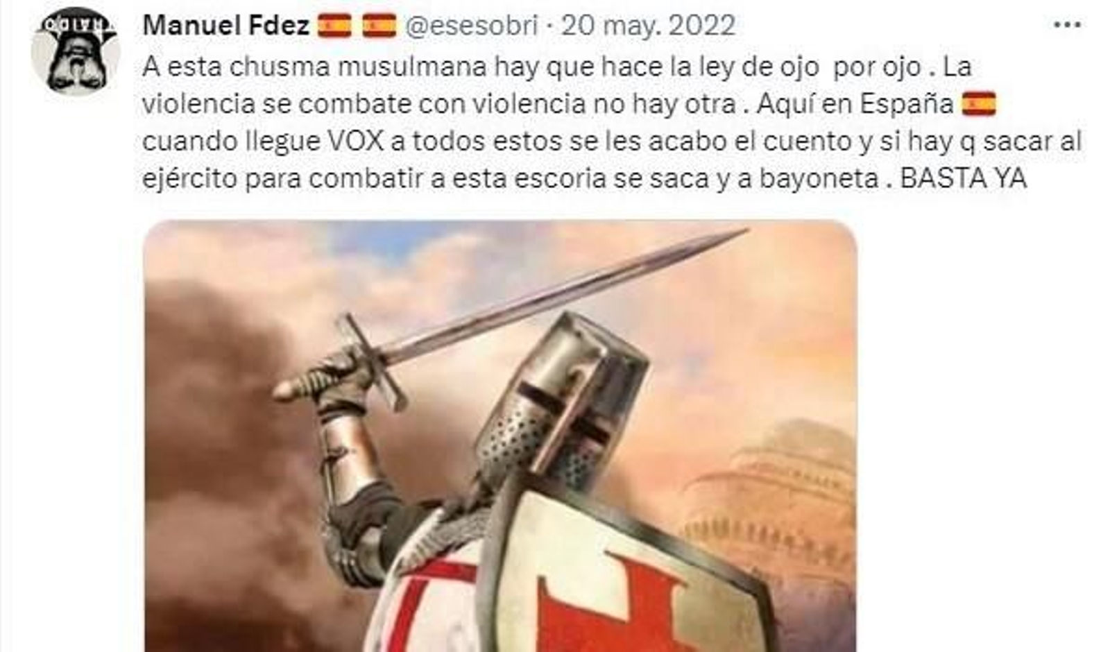 Uno de los últimos tuits publicados por el condenado. Uno de los últimos tuits publicados por el condenado.