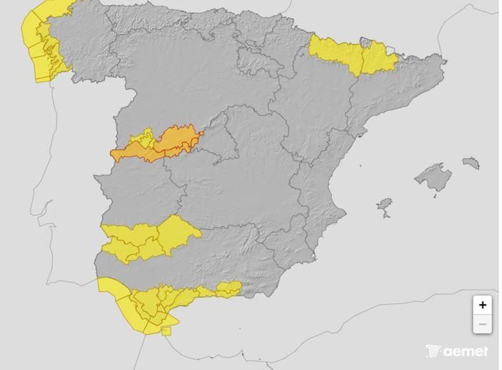 Aviso amarillo para este sábado en Huelva.