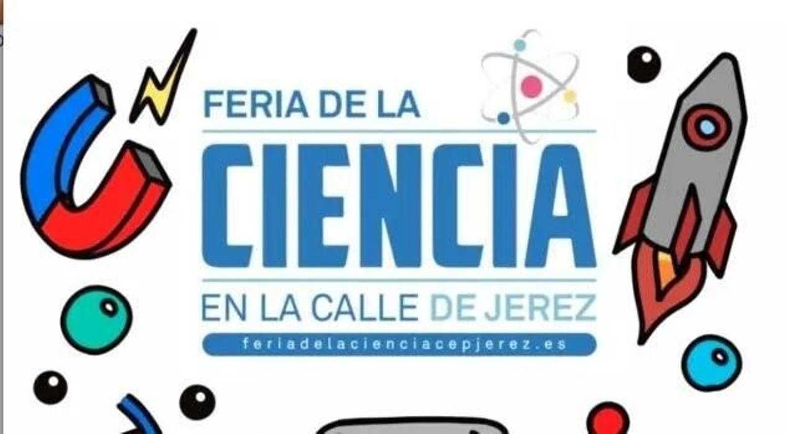 Parte del cartel de la Feria de la Ciencia en la Calle de Jerez