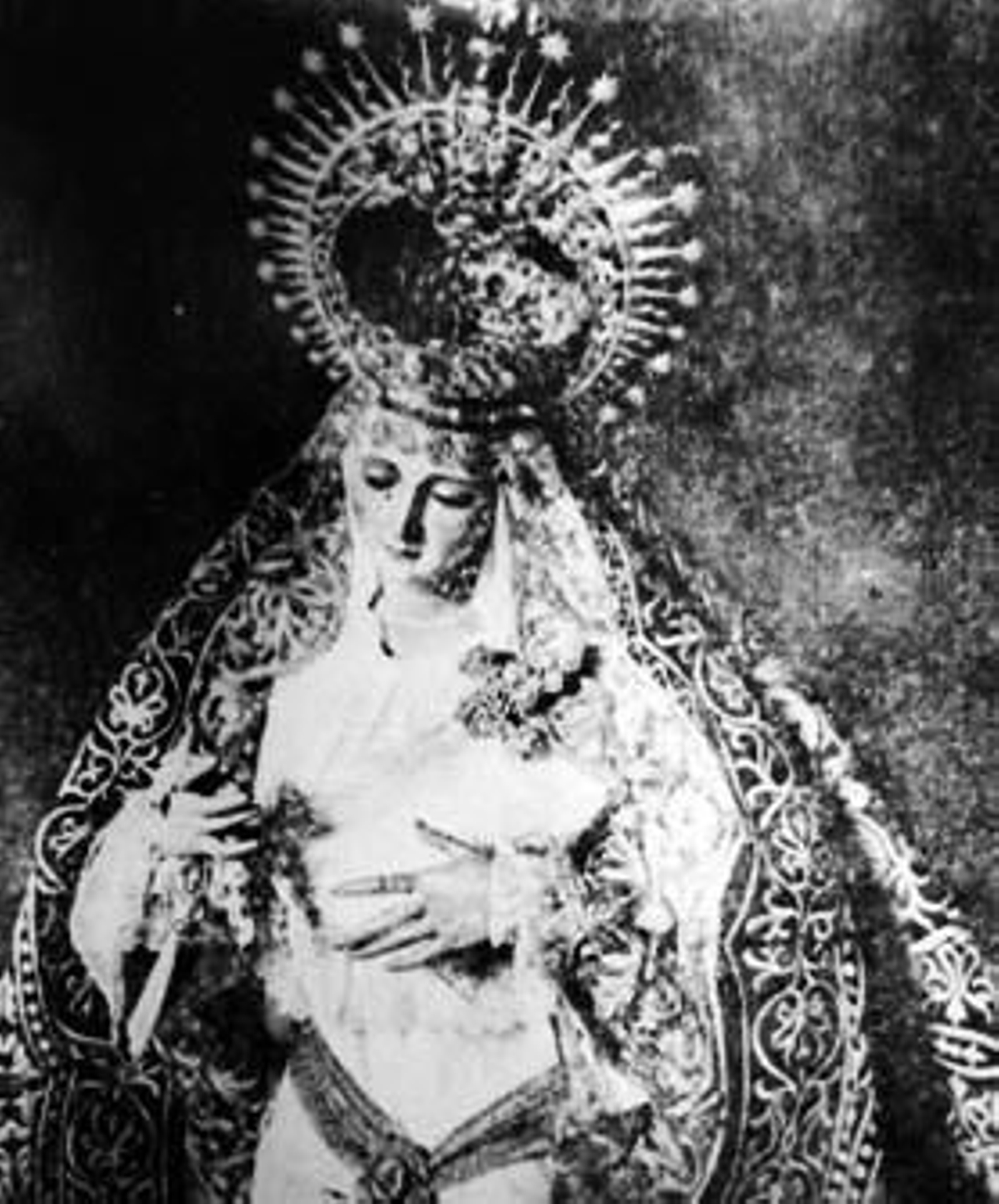 La Virgen del Patrocinio que ardió en 1973.