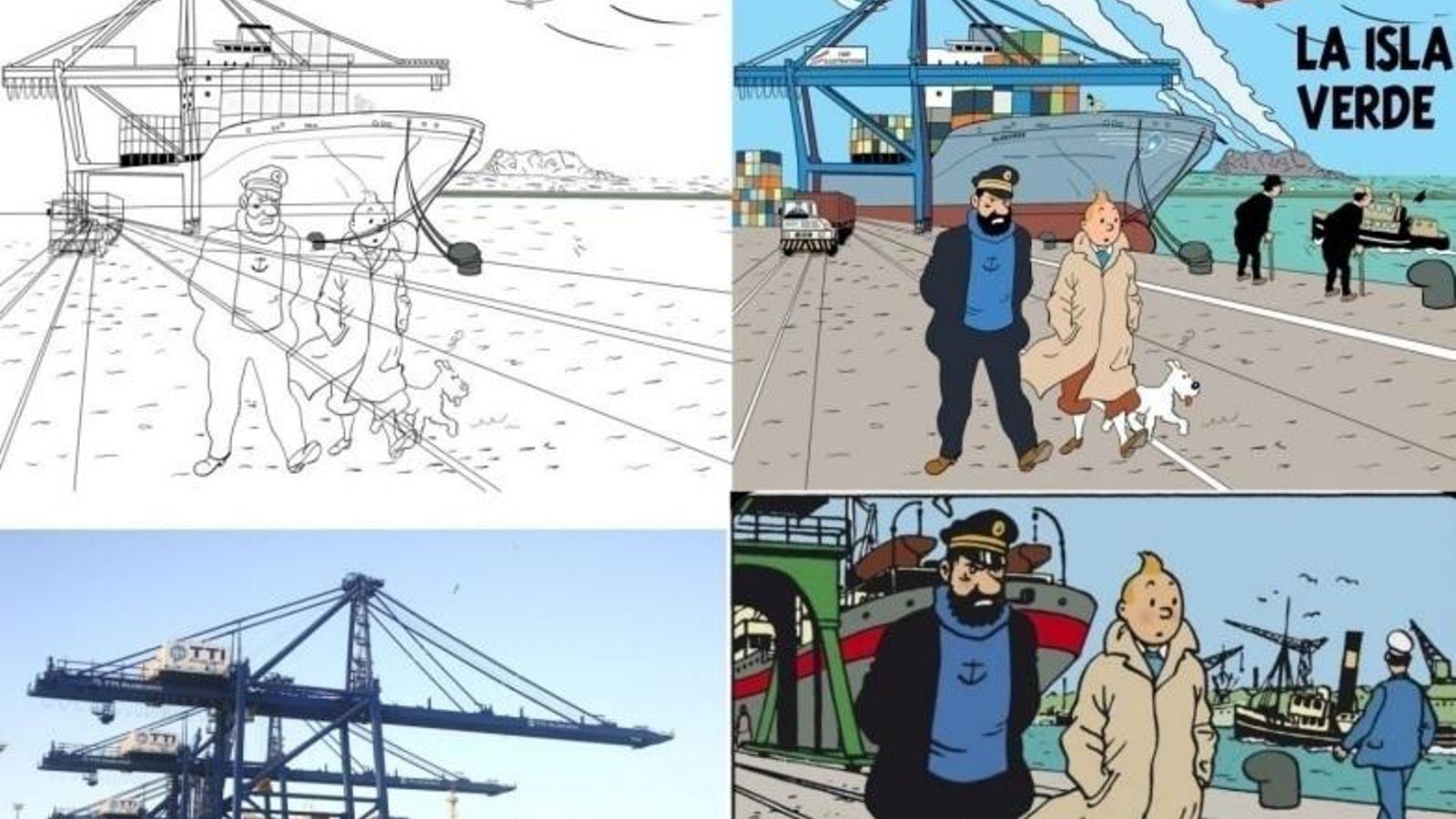 Trabajos previos para trasladar a Tintín hasta el puerto de Algeciras Trabajos previos para trasladar a Tintín hasta el puerto de Algeciras