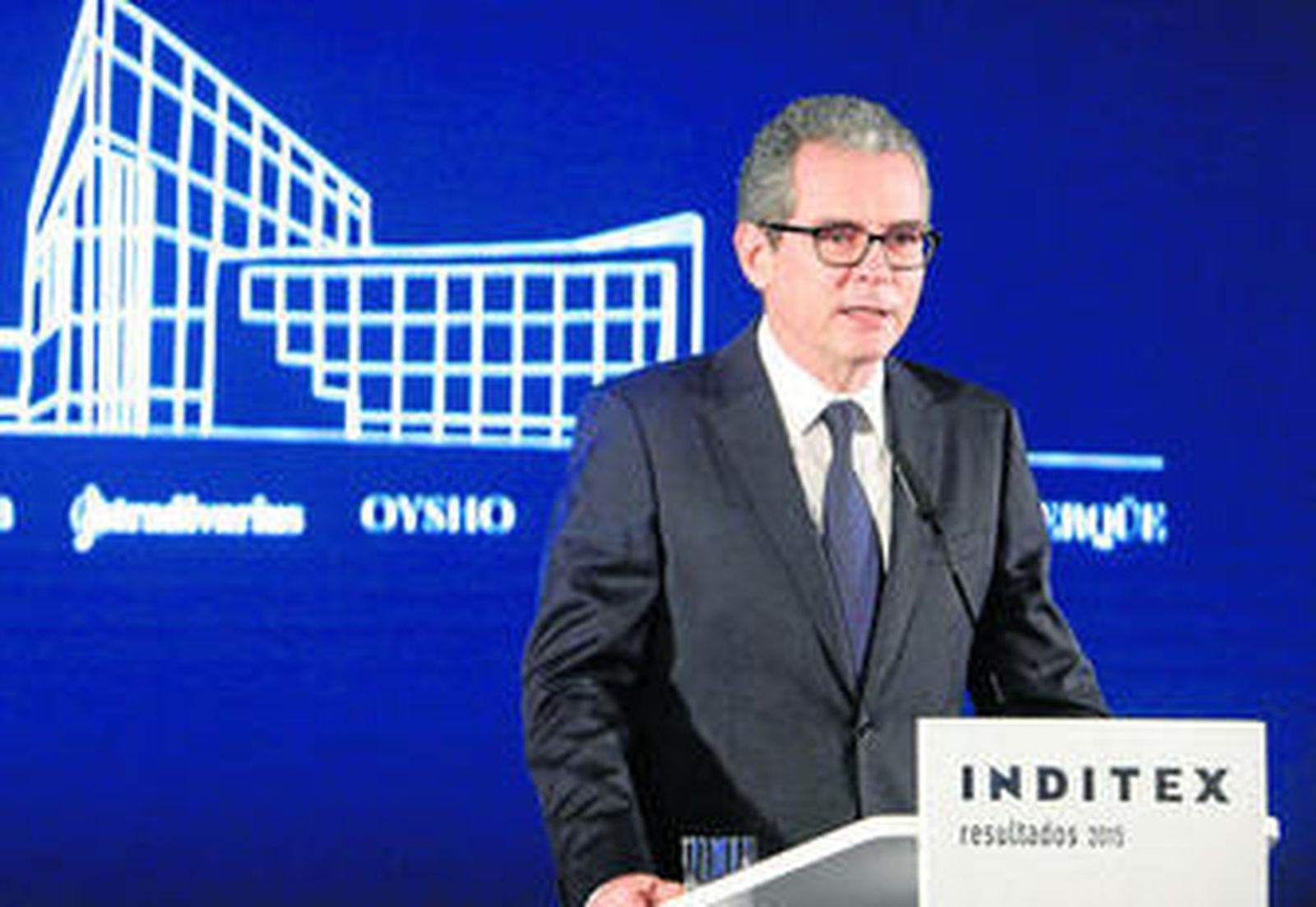 El presidente de Inditex, Pablo Isla, durante la presentación de los resultados de la compañía en 2015.