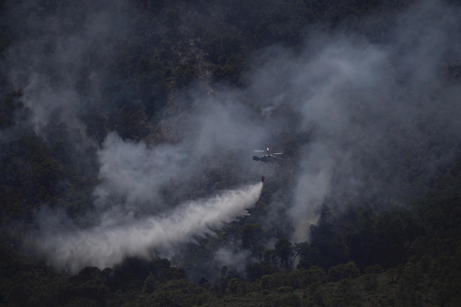 Las fotos del tercer día del incendio en Sierra Bermeja
