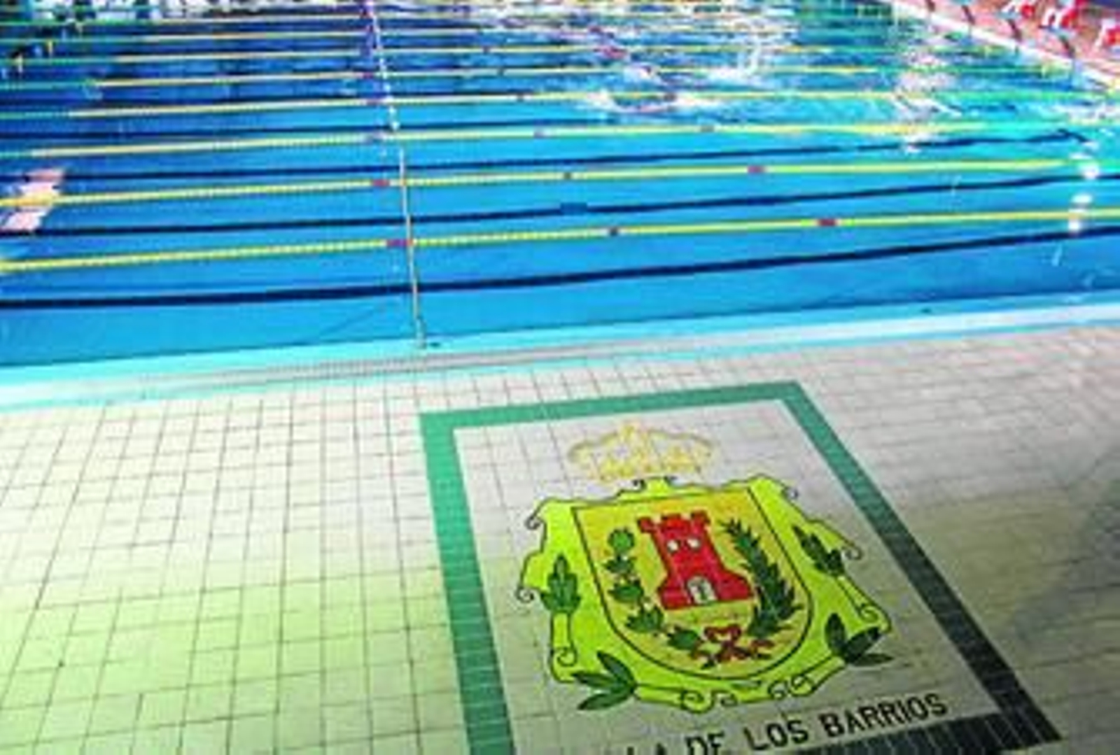 Imagen del interior de la piscina cubierta de Los Barrios, que gestiona Ociosur, durante una competición.