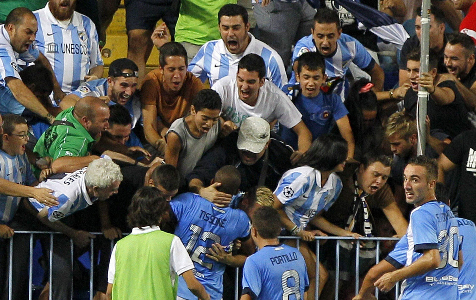 Así se celebró el gol de Tissone.