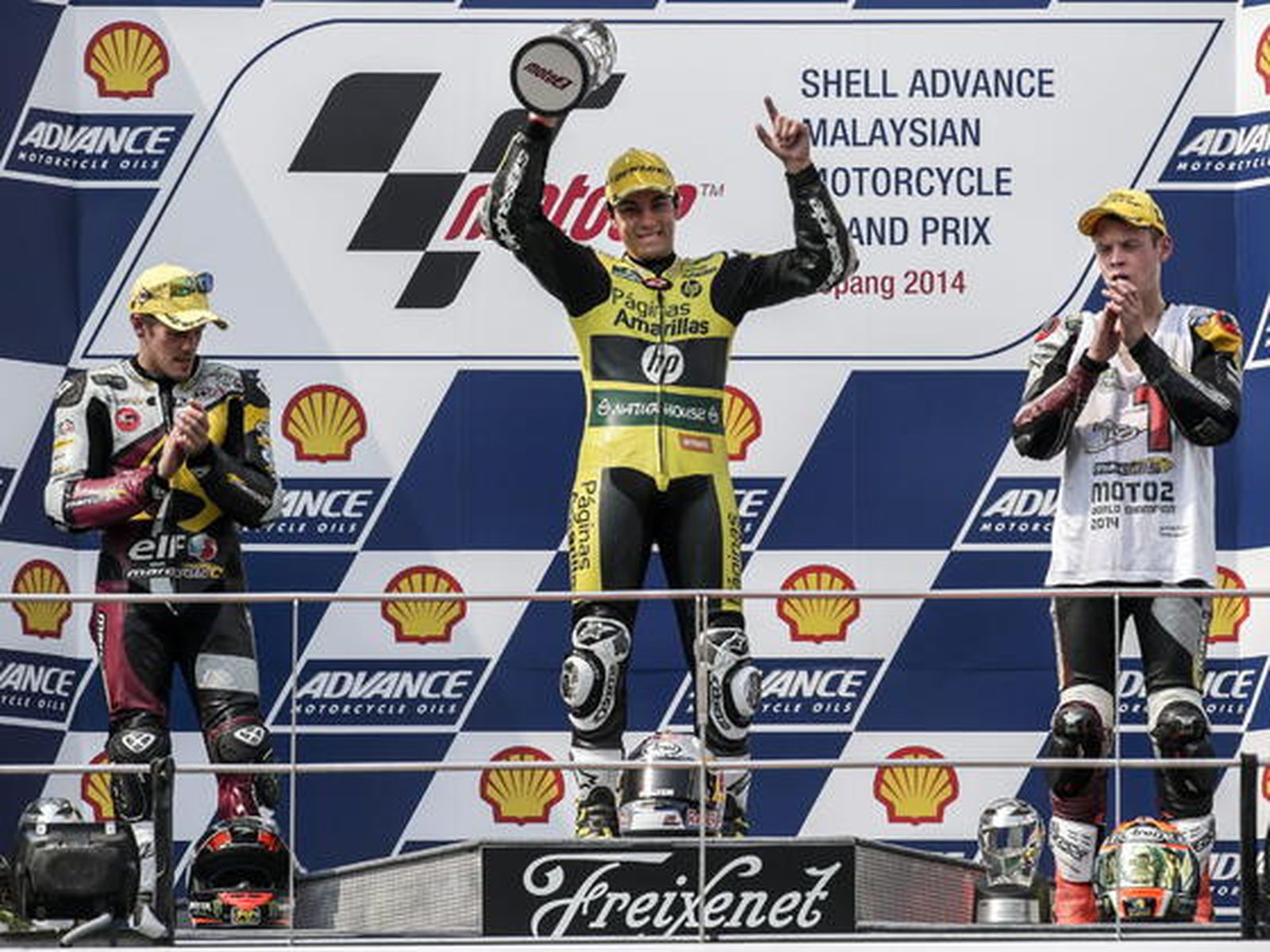 Podio de la carrera de Moto2 en Sepang.

Foto: EFE
