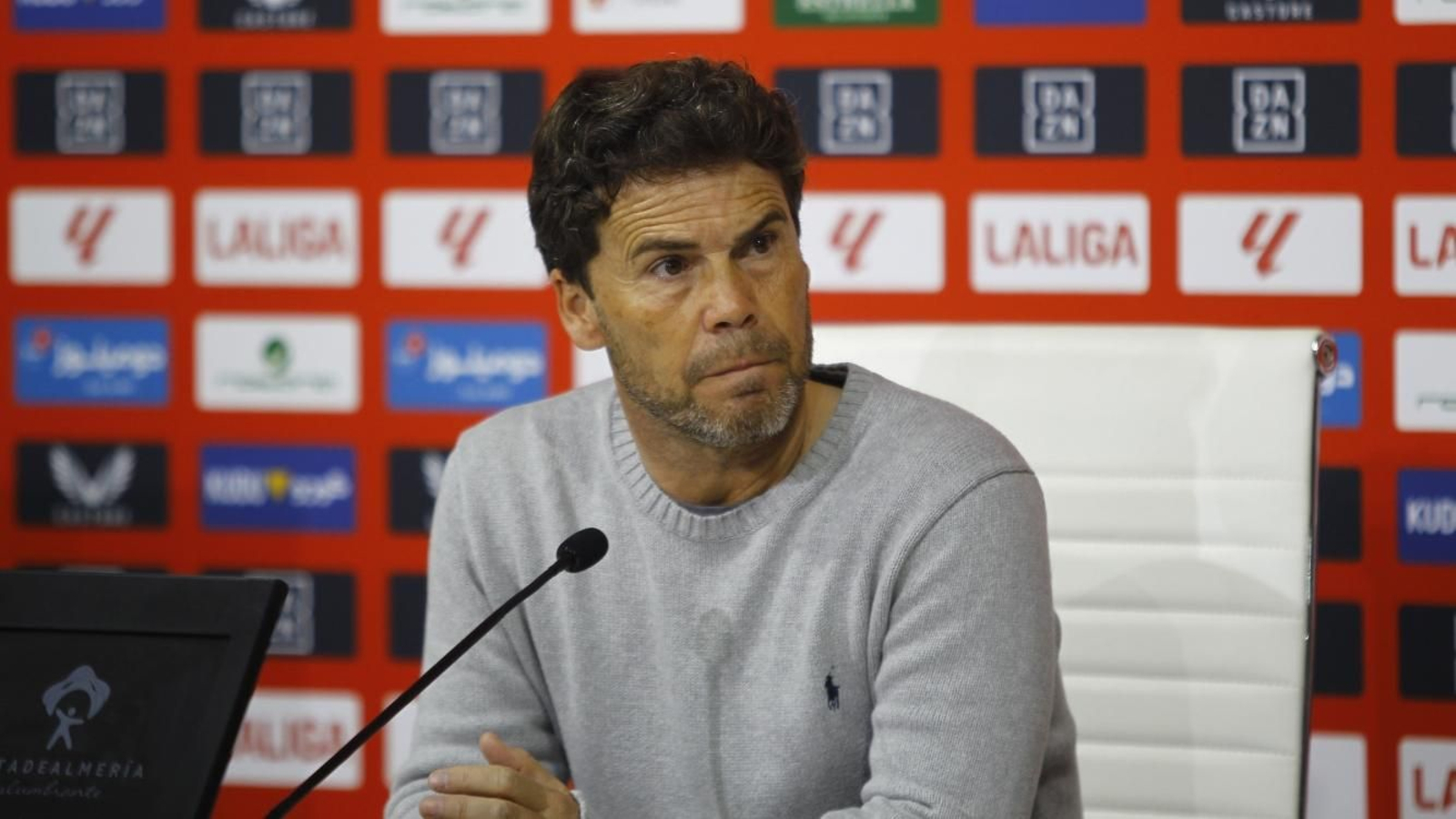 Rubi, en la sala de prensa del Estadio de los Juegos Mediterráneos.