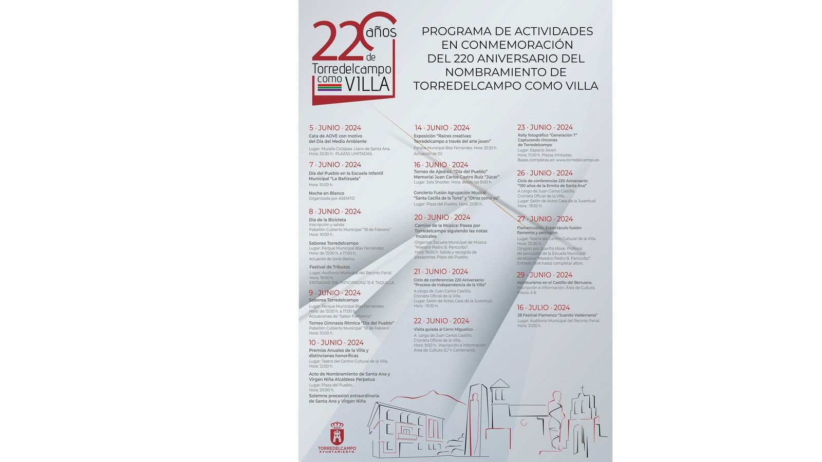 Actividades programadas para el 220 aniversario de la villa.