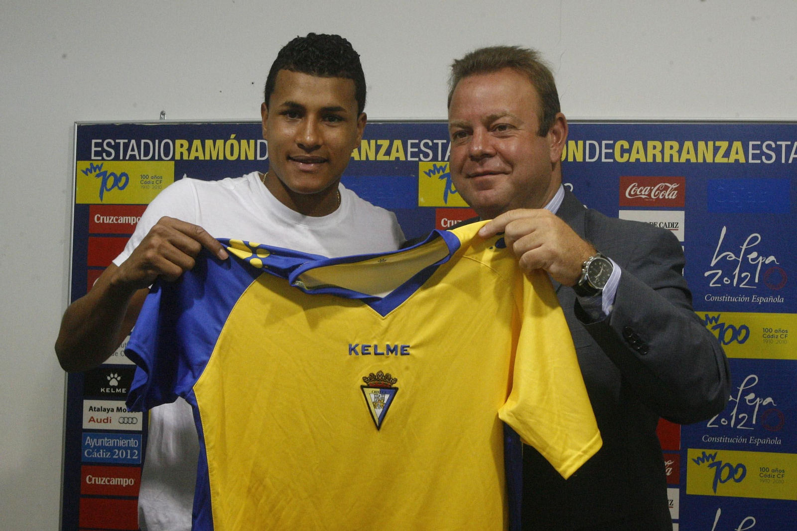 Emilio Cortés, en la presentación de Murillo en su etapa como consejero del Cádiz.