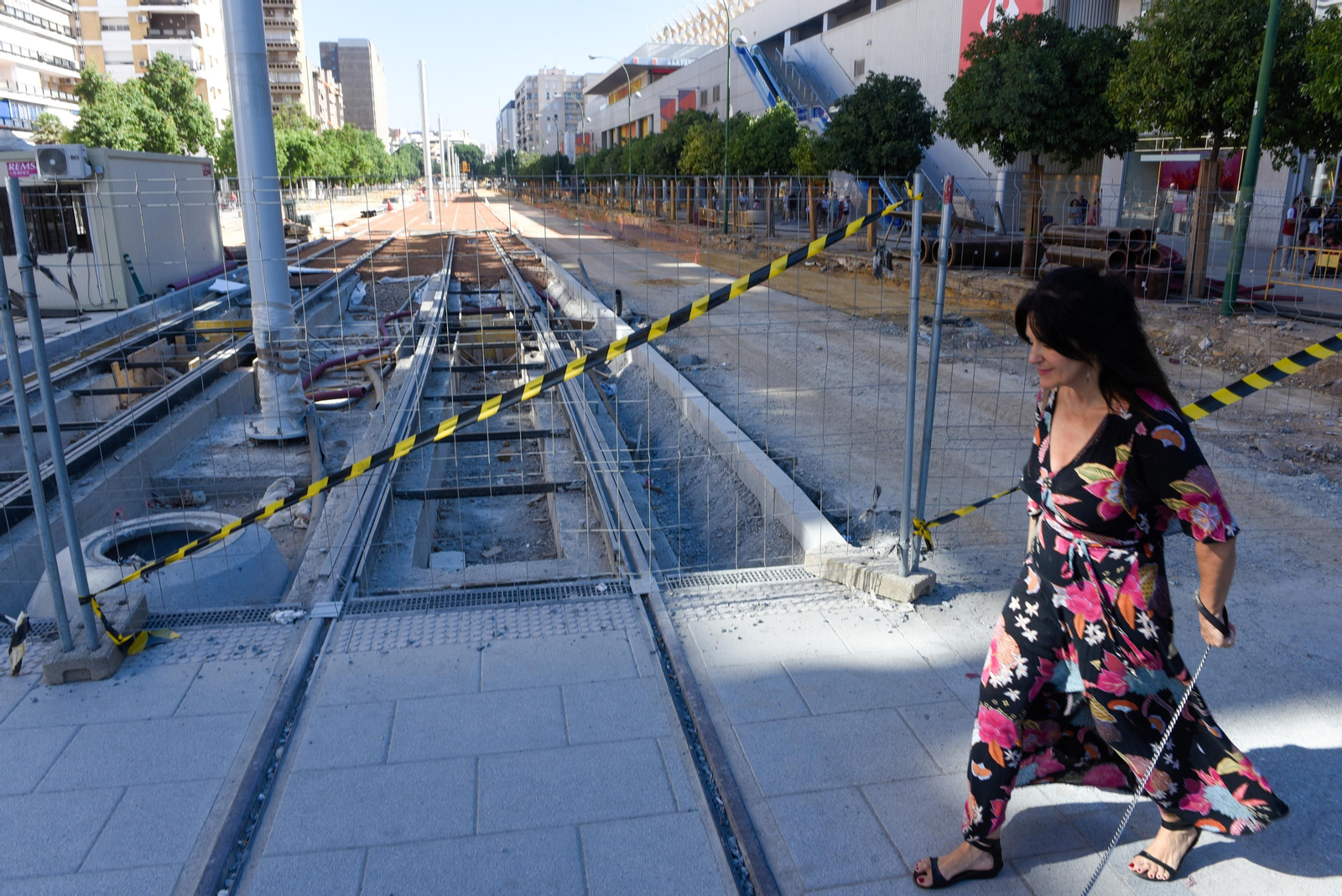 Imágenes de la situación de las obras del tranvía, en Nervión