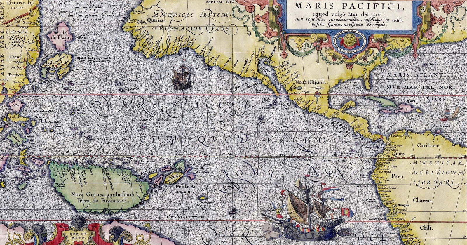 'Maris Pacifici' de Abraham Ortelius, publicado en su 'Theatrum Orbis Terrarum' (1589).