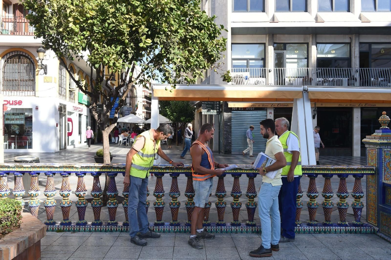 El comienzo de los trabajos en la Plaza Alta, este miércoles