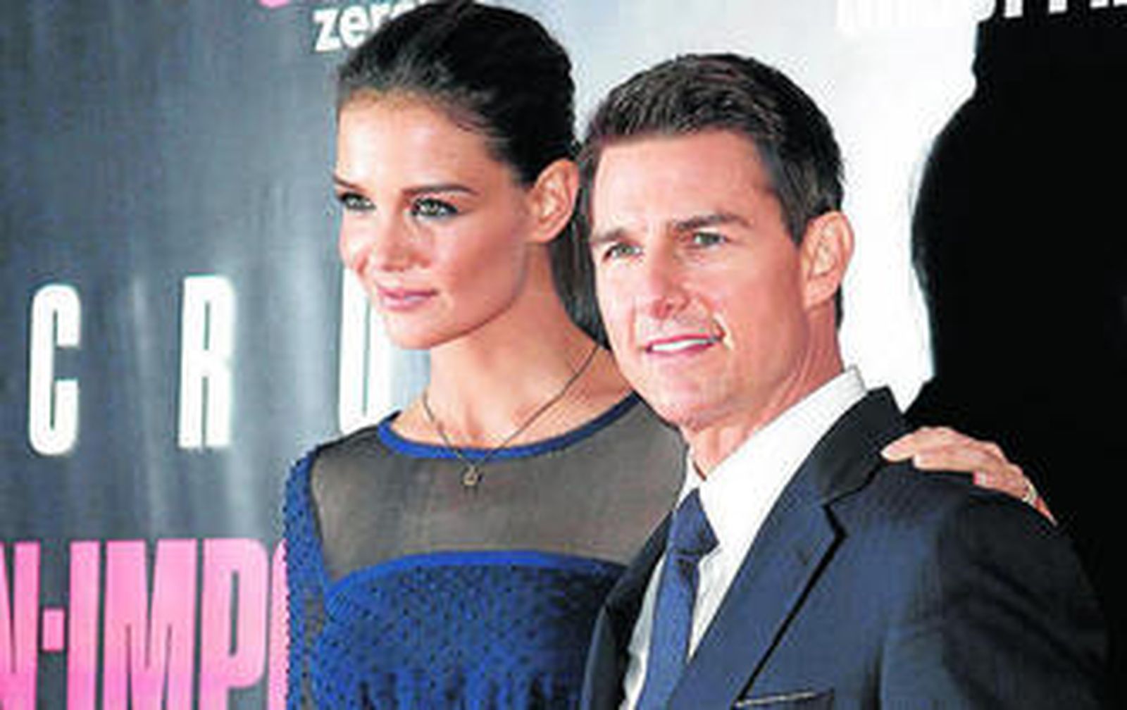 Tom y Katie posan en la presentación de 'Misión Imposible'.