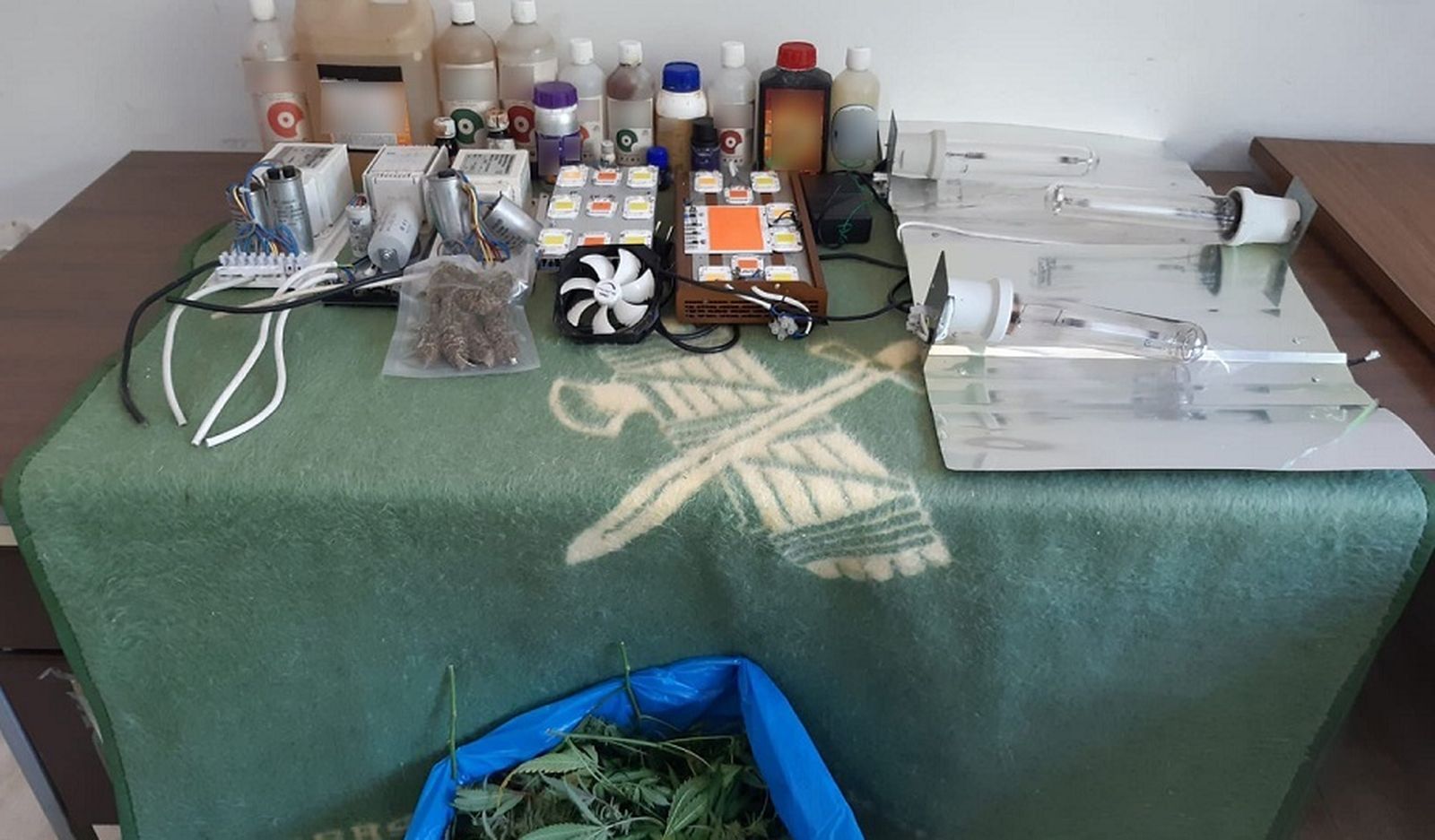 Material incautado por la Guardia Civil.