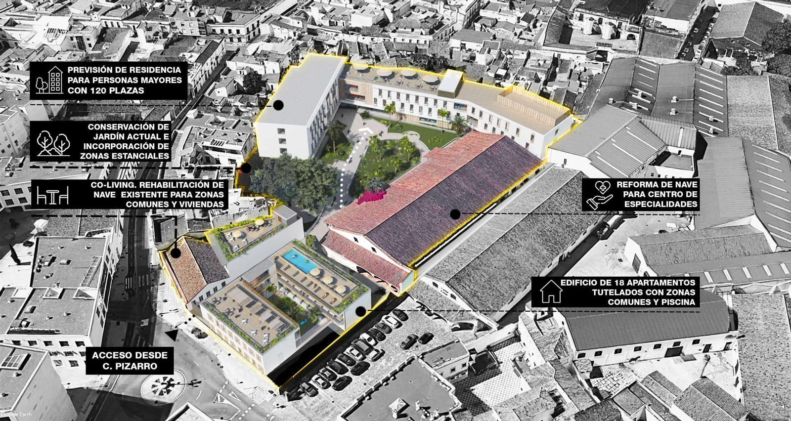 Resumen del proyecto. Así será el futuro geriátrico en el antiguo hotel Palmera Plaza