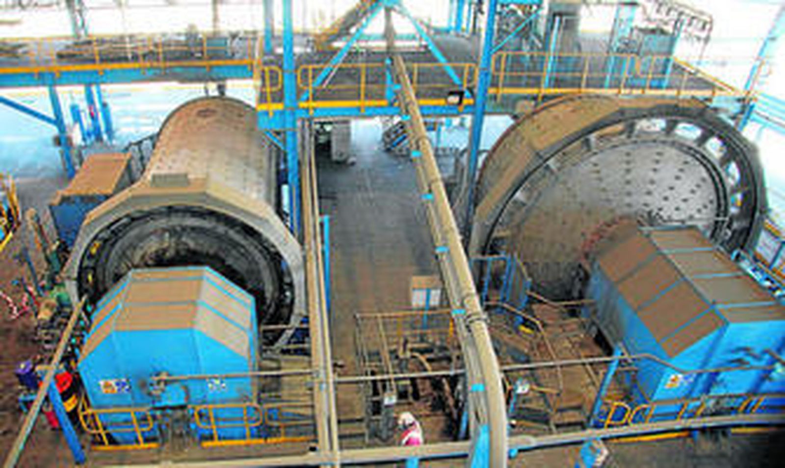 La planta de tratamiento de mineral de la explotación de Almonaster.