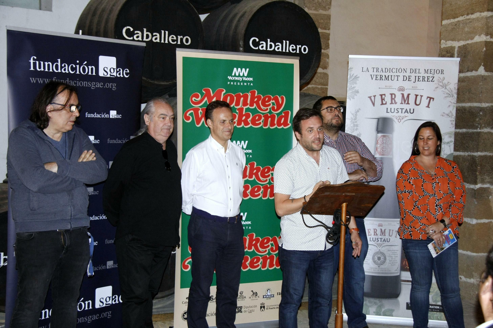 Una imagen de la presentación de la tercera edición del Monkey Weekend, en la bodega del Castillo, de la firma Caballero.