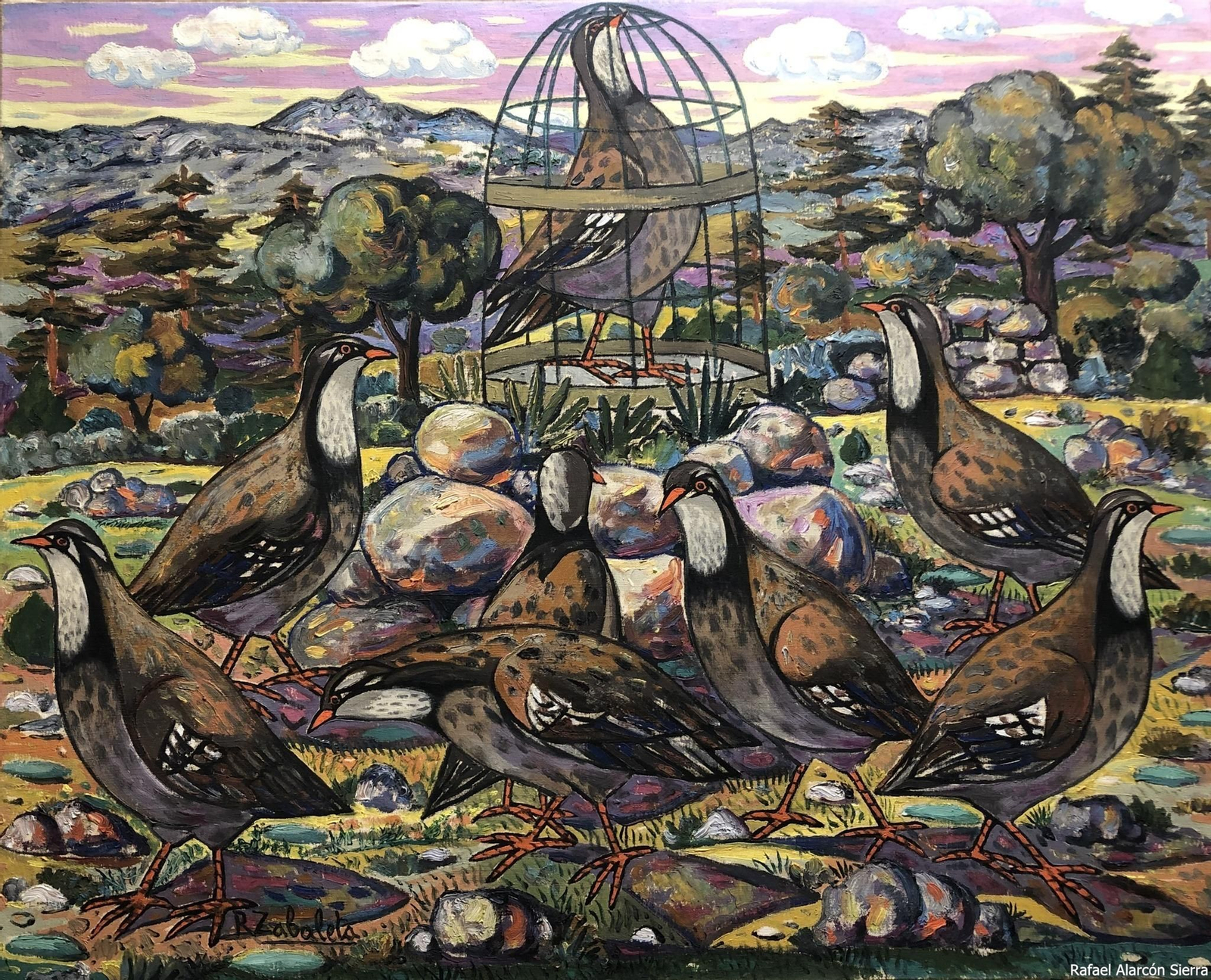 'Perdices y reclamo' es una obra de Zabaleta datada en 1957 que puede verse en la muestra.