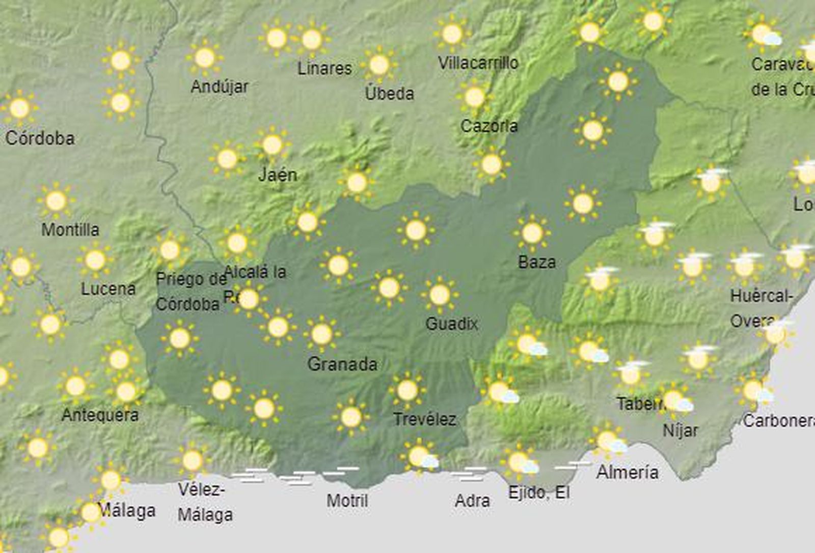 Tiempo en Granada | La provincia se prepara para Nochebuena con las temperaturas al alza