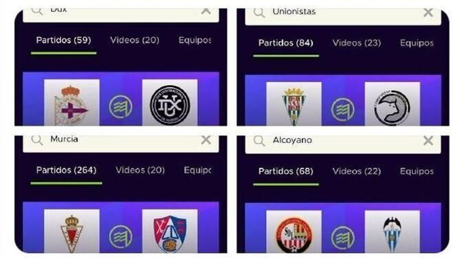 La web de Footters, con varios partidos de la primera jornada. La web de Footters, con varios partidos de la primera jornada.